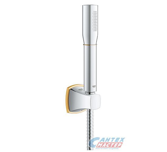 Душевой гарнитур Grohe Rainshower Grandera Stick с 1-режимной лейкой и настенным держателем хром/золото 27993IG0