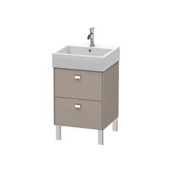 Тумба под раковину Duravit Brioso, 48,4х45,9х57 см, напольная, цвет: базальт/хром, 2 выдвижных ящика, ДСП, прямоугольная, левая/правая, в ванную комнату