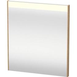 Зеркало Duravit Brioso, 62х70х4,5 см с LED/ЛЕД-подсветкой, прямоугольное, подвесное/настенное, цвет рамы: дуб европейский, сенсорный выключатель, диммер, для ванной