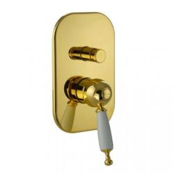 Смеситель для душа Migliore Oxford, скрытого монтажа, однорычажный, без излива, керамический, латунь, встариваемый, цвет золото