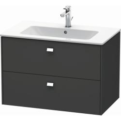 Тумба под раковину Duravit Brioso, 102х47,9x55,3 см, подвесная, 2 выдвижных ящика, ДСП, цвет: графит матовый/хром, шкафчик навесной, механизм доводчика, прямоугольная, правая/левая, в ванную комнату