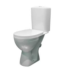 Унитаз компакт Gesso Фобос HOME De Luxe белый, с сиденьем дюропласт микролифт, 2 уровневая арматура горизонтальный выпуск