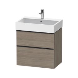 Тумба под раковину Duravit D-Neo, 61х37,2х62,5 см, подвесная, 2 выдвижных ящика, ДСП, цвет: дуб терра, шкафчик навесной, прямоугольная, правая/левая, в ванную комнату