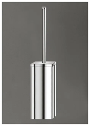 Ершик Art&Max Platino, напольный, цвет хром, с крышкой, латунь/латунный, дизайнерский, квадратный для туалета/унитаза, щетка для унитаза