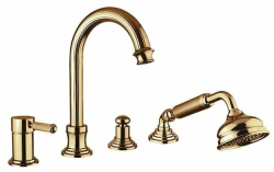 Смеситель для ванны/душа Cezares Olimp, на борт ванны, однорычажный, неповоротный, длина 156 мм, керамический, латунь, цвет бронза