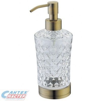 Дозатор для жидкого мыла Boheme Royal Crystal круглый бронза 10221