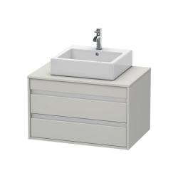 Тумба под раковину для консоли/столешницы Duravit Ketho 80х49,6х55 см, подвесная, ДСП, цвет: бетонно-серый, 2 выдвижных ящика, прямоугольная