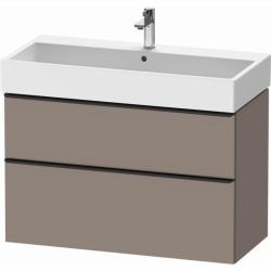 Тумба под раковину Duravit D-Neo, 118,4х44,2х62,5 см, подвесная, 2 выдвижных ящика, ДСП, цвет: базальт, шкафчик навесной, прямоугольная, правая/левая, в ванную комнату