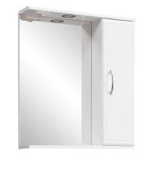 Зеркальный шкаф GRADEONIKA Спарта 600, 60х13,5х69,5 см, с LED/ЛЕД-подсветкой, подвесной, цвет белый, зеркало, 1 распашная дверца, прямоугольный, правый, правосторонний 49757