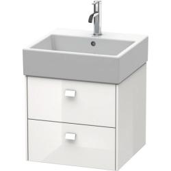 Тумба под раковину Duravit Brioso, 48,4х45,9х44,2 см, подвесная, 2 выдвижных ящика, ДСП, цвет: белый глянец, шкафчик навесной, механизм доводчика, прямоугольная, правая/левая, в ванную комнату