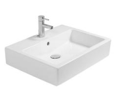 Раковина DURAVIT Vero, 60х47х16,5 см, подвесная, прямоугольная, санфарфор, цвет белый, с 1 отверстием под смеситель, слив/перелив