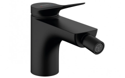 Смеситель для биде Hansgrohe Vivenis однорычажный, керамический, фиксированный излив, длина 13 см, латунь, цвет матовый черный, без шланга/лейки, со сливным гарнитуром