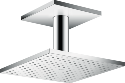 Верхний душ AXOR ShowerSolutions 250/250 1jet, с потолочным подсоединением, потолочный монтаж, квадратный, с 1 режимом, размер 25х25 см, металлический, цвет: хром, для душа/ванной