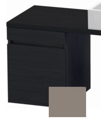 Тумба/шкафчик для консоли/столешницы Duravit DuraStyle под раковину 40х54,8х51,2 см, подвесная, ДСП, цвет: дуб черный/базальт, 1 выдвижной ящик, прямоугольная