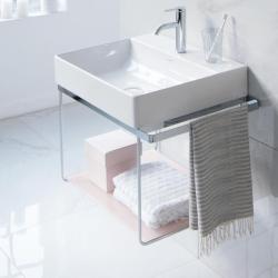 Консоль DURAVIT DuraSquare для раковины 56,5x45,1x42,5 см, подвесная, цвет хром, металлический каркас под раковину, тумба, прямоугольная, с полкой, с полотенцедержателем