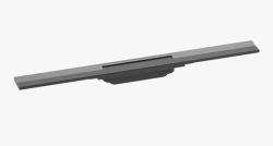 Решетка Hansgrohe RainDrain Flex 70, для пристенного монтажа, для душевого трапа, укорачиваемый, 70х6 см, цвет шлифованный черный хром, для душа в пол, нержавеющая сталь, прямоугольная