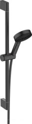 Душевой набор 650 Hansgrohe Pulsify Select S 105 3jet Relaxation EcoSmart, комплект: ручной душ/ползунок/душевая штанга/шланг для душа, пластик, цвет матовый черный, наружного монтажа