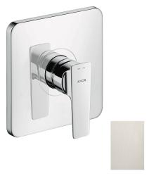 Смеситель для душа Axor Citterio E, однорычажный, скрытого монтажа, керамический, настенный/встраиваемый, без излива, без шланга/лейки, квадратный, латунь, цвет под сталь, для душа/ванной