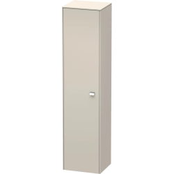 Пенал Duravit Brioso L, 42x36x177 см, подвесной, (левый), с дверцей, с полкой, со стеклянными полками, цвет: серо-коричневый/хром, в ванную комнату
