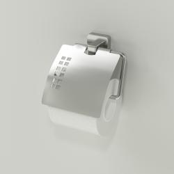 Держатель для туалетной бумаги WasserKRAFT Rhin, с крышкой, настенный, цвет: никель, металлический, для туалета/ванной/ванной комнаты, бумагодержатель
