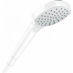 Лейка душевая Hansgrohe Croma Select E 1jet, настенная, квадратная, с 1 режимом, хромированная/пластмассовая, цвет матовый белый, ручная, для душа/ванной