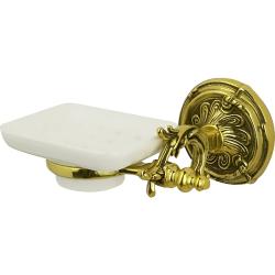 Мыльница настенная Art&Max Barocco, цвет: античное золото, латунь/керамика, форма прямоугольная, для душа/ванны/мыла, в ванную комнату, под мыло, мыльница, на стену