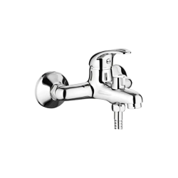 Смеситель для ванны/душа LEDEME настенный, однорычажный, неповоротный, латунный, длина излива 159 мм, латунь, цвет хром