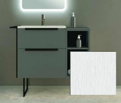 Тумба под раковину Cezares Urban 74, 74х46х62 см, подвесная, 2 выдвижных ящика, МДФ, цвет: белое дерево, шкафчик навесной, механизм доводчика, прямоугольная