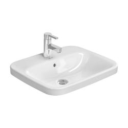 Раковина DURAVIT DuraStyle 56х45,5х17 см, встраиваемая сверху, прямоугольная, санфарфор, цвет белый, 1 отверстие под смеситель, слив/перелив