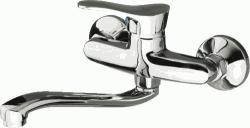 Смеситель для кухни/мойки LEDEME L4614-B настенный, однорычажный, поворотный, керамический, длина излива 223 мм силумин, цвет хром