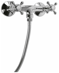 Смеситель для душа Cezares Golf, настенный, двухвентильный, без излива, керамический, латунь, цвет хром