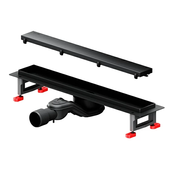 Душевой трап (лоток) AM.PM MasterFlow 500 мм комбинированный затвор с черной матовой решеткой, под плитку, выходная труба 40/50 мм, линейный