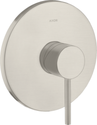 Смеситель для душа Axor Starck однорычажный, с круглой рычаговой рукояткой, скрытого монтажа, керамический, настенный/встраиваемый, без излива, без шланга/лейки, круглый, латунь, цвет под сталь