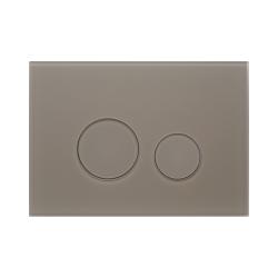 Кнопка смыва KK-POL M11 Omnes Orbis Gelida прямоугольная, цвет кофе матовый, стекло, клавиша управления для сливного бачка, инсталляции унитаза, двойная, механическая, панель, универсальная, размер 245х175х14 мм