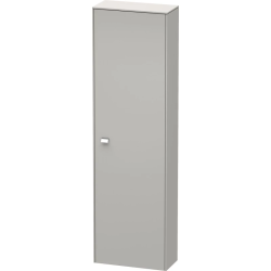 Пенал Duravit Brioso R, 52x24x177 см, подвесной, (правый), с дверцей, с полкой, со стеклянными полками, цвет: бетонно-серый/хром, в ванную комнату