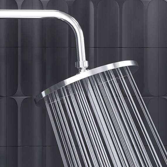 Верхний душ Damixa Jupiter на подвижном шарнире, круглый, с 1 режимом, тропический душ (лейка), размер диска 225 мм, ABS-пластик, цвет хром, для душа/ванной