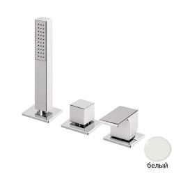 Смеситель для ванны/душа Cezares Porta, на борт ванны, однорычажный, неповоротный, без излива, керамический, латунь, цвет белый матовый