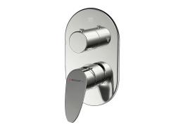 Смеситель для душа Bravat Drop, встраиваемый, однорычажный, без излива, керамический, латунь, цвет хром, без душевого гарнитура