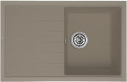 Мойка кухонная Longran Classic, 78х50х20,5 см, врезная, искусственный гранит, прямоугольная, цвет трюфель, без отверстия под смеситель, с крылом, слив-перелив, врезная в столещницу, для кухни
