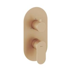 Смеситель для душа Ravak Eleganta, встраиваемый, однорычажный, без излива/без душевого набора, керамический, латунь, цвет розовое золото