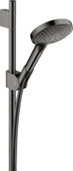 Душевой гарнитур Axor Uno 3jet, высота 105,5 см, комплект: ручной душ 120/душевая штанга/шланг для душа/ползунок, цвет: полированный черный хром, внешнего монтажа, настенный, для душа/ванной