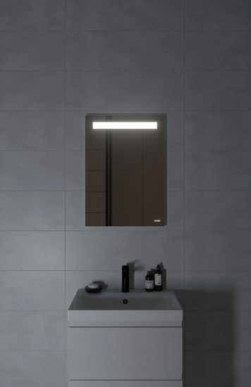 Зеркало Cersanit LED 010 base, 50х70х4 см, с LED/ЛЕД-подсветкой, прямоугольное, выключатель, для ванны