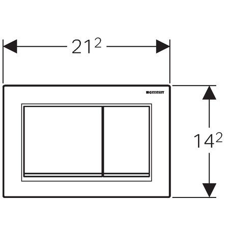 Кнопка смыва Geberit Omega 30 белая/хром матовый, клавиша управления для сливного бачка, инсталляции унитаза, двойная, механическая, панель, универсальная, размер 212х142х10 мм  (Геберит)