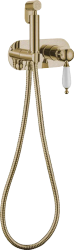 Смеситель с гигиеническим душем Boheme Medici 424 встраиваемый, однорычажный, керамический, без излива, с гибким шлангом/лейкой, латунь, цвет бронза