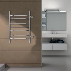 Полотенцесушитель Azario RAVENNA 500/800, 7 секций, водяной, 1", боковое подключение, нержавеющая сталь, настенный, форма лесенка, вертикальный, цвет хром