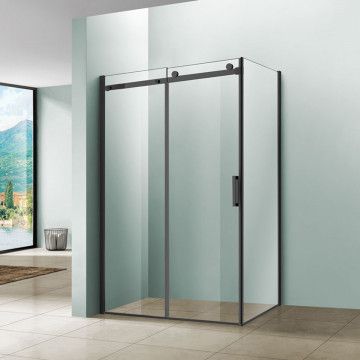 Душевое ограждение Vincea Como  120х90х195 см, прозрачное стекло, профиль черный, левое/правое, прямоугольное/угловое, дверь раздвижная
