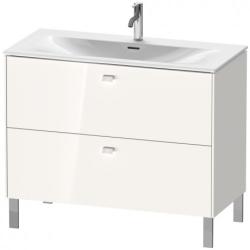Тумба под раковину Duravit Brioso, 102х47,9х68,5 см, напольная, цвет: белый глянец, 2 выдвижных ящика, ДСП, прямоугольная, левая/правая, в ванную комнату