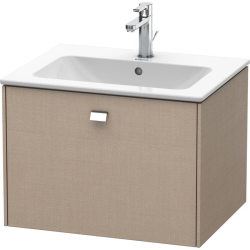 Тумба под раковину Duravit Brioso, 62х47,9х44,2 см, подвесная, 1 выдвижной ящик, ДСП, цвет: лен/хром, шкафчик навесной, механизм доводчика, прямоугольная, правая/левая, в ванную комнату