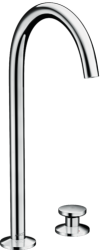 Смеситель для раковины Axor One Select 260, на 2 отверстия, однорычажный, поворотный излив, длина излива 16,5 см, керамический, латунь, цвет: хром, со сливным клапаном Push-Open