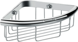 Полка-корзинка Hansgrohe Logis Universal, размер 22,6х16х6,2 см, настенная, цвет хром, латунная, угловая/четверть круга, подвесная, корзинка/мыльница, для душа/ванной